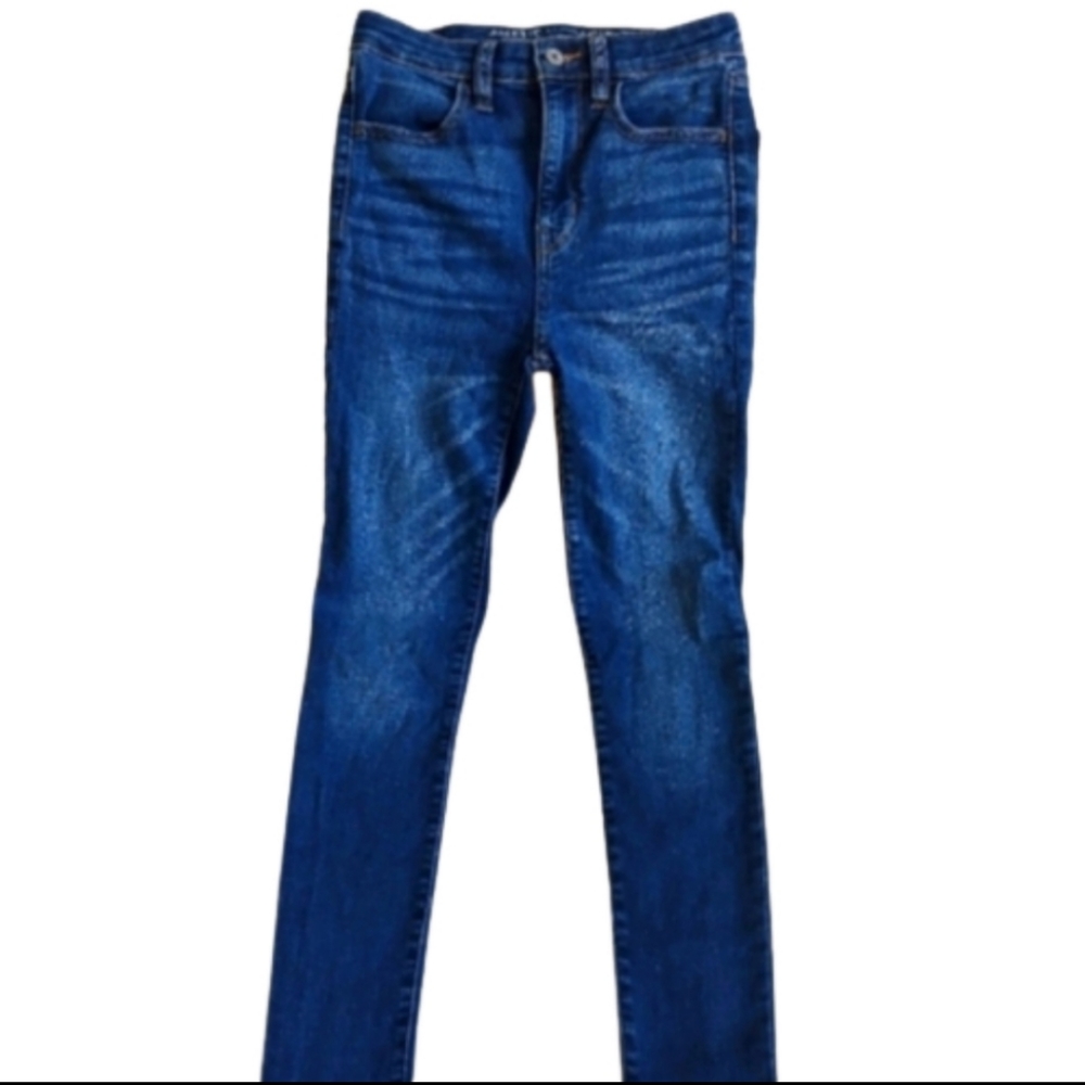 American Eagle Super Hi-Rise Crop Jegging Size 2 Denim Skinny Jeans AE - Picture 2 of 10